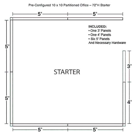 Interion By Global Industrial 120 in D X 72 in H, 120 in W X Fabric Panels / Wood Frame / Steel Connectors, Gray 236630GY